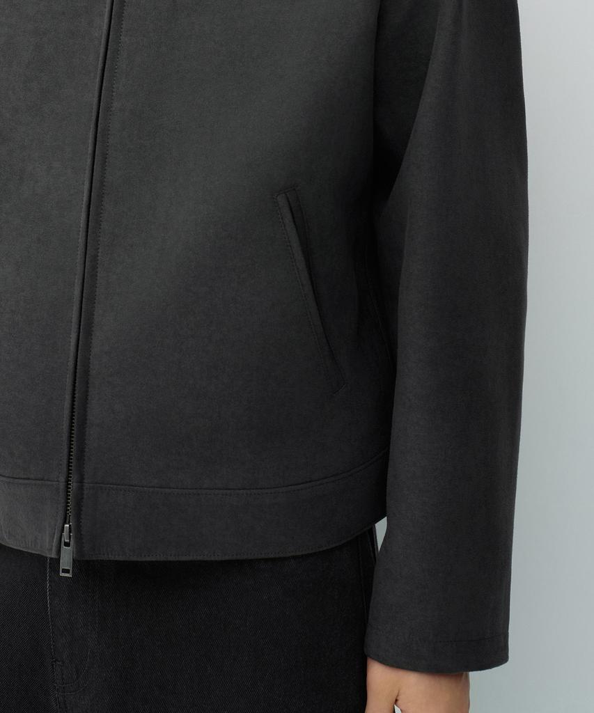 MUSINSA STANDARD Synthetic Suede Racer Jacket [Dark Grey]