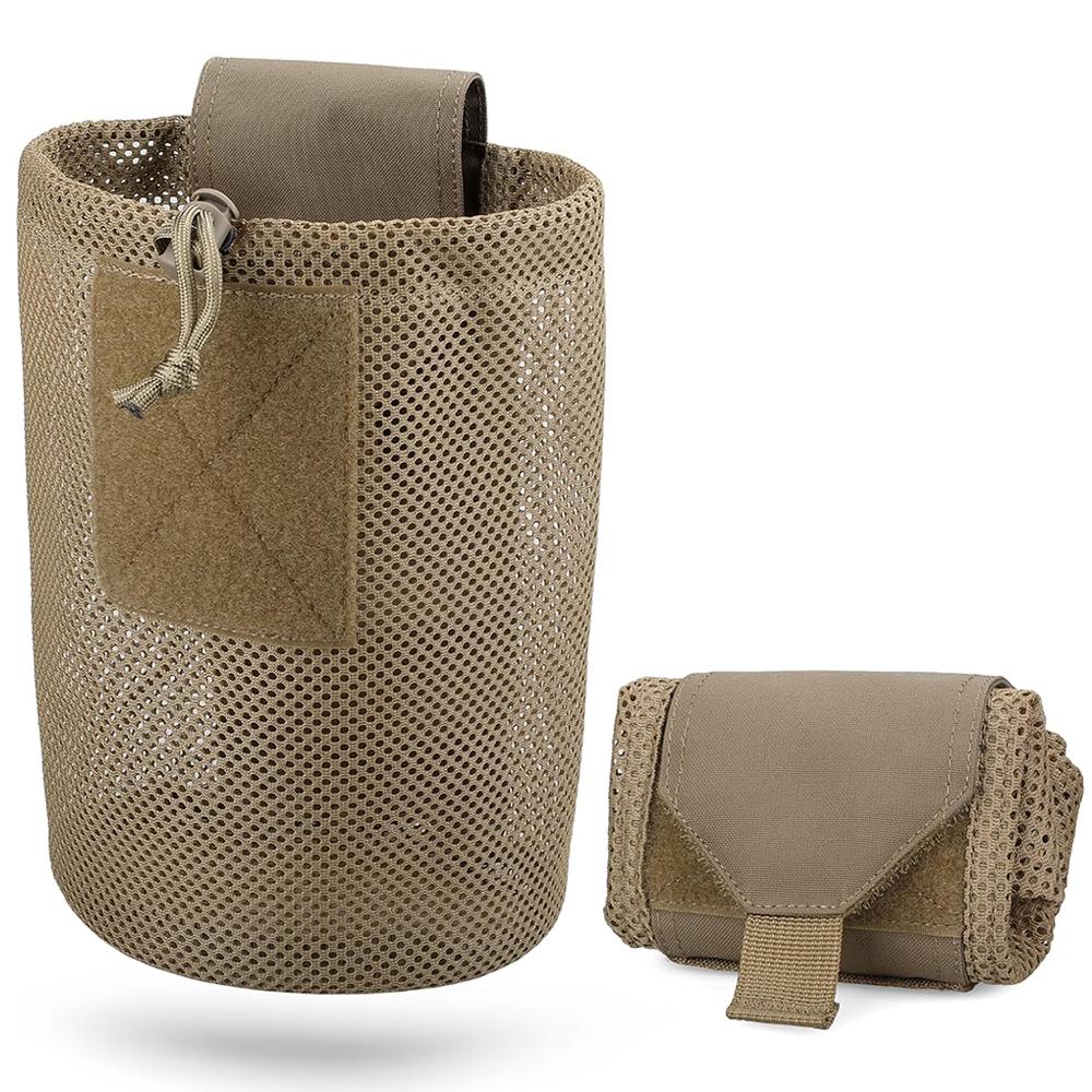 Тактический карман Molle Dump Pouch Outdoor Roll-Up Drawstring Magazine Utility Folding Belt Bag Mesh Folding Sport Hunting EDC Pocket