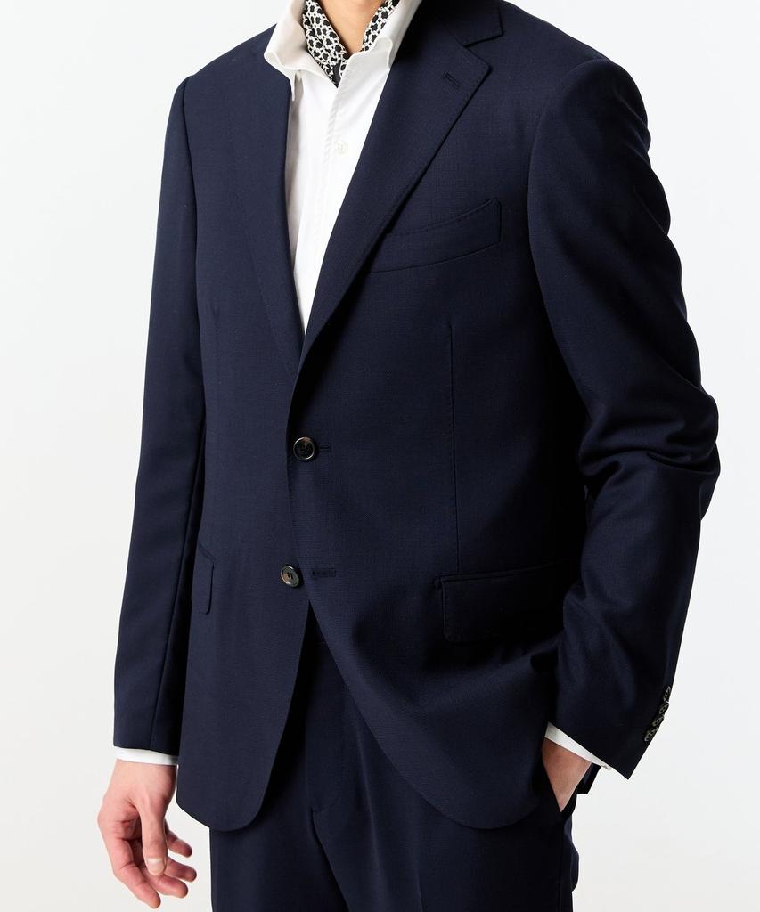 Man On The Boon [Loropiana Fabirc] Notched Lapel Wool Single Jacket_Navy 4714151002