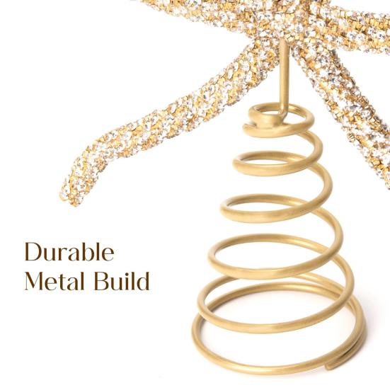 9.8" Rhinestone Bow Tree Topper Gold/Silver Rhinestone Bow Tree Top Ornament for Xmas Holiday