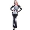 Sexy Women‘s Halloween Skeleton Print Black Dress Costume