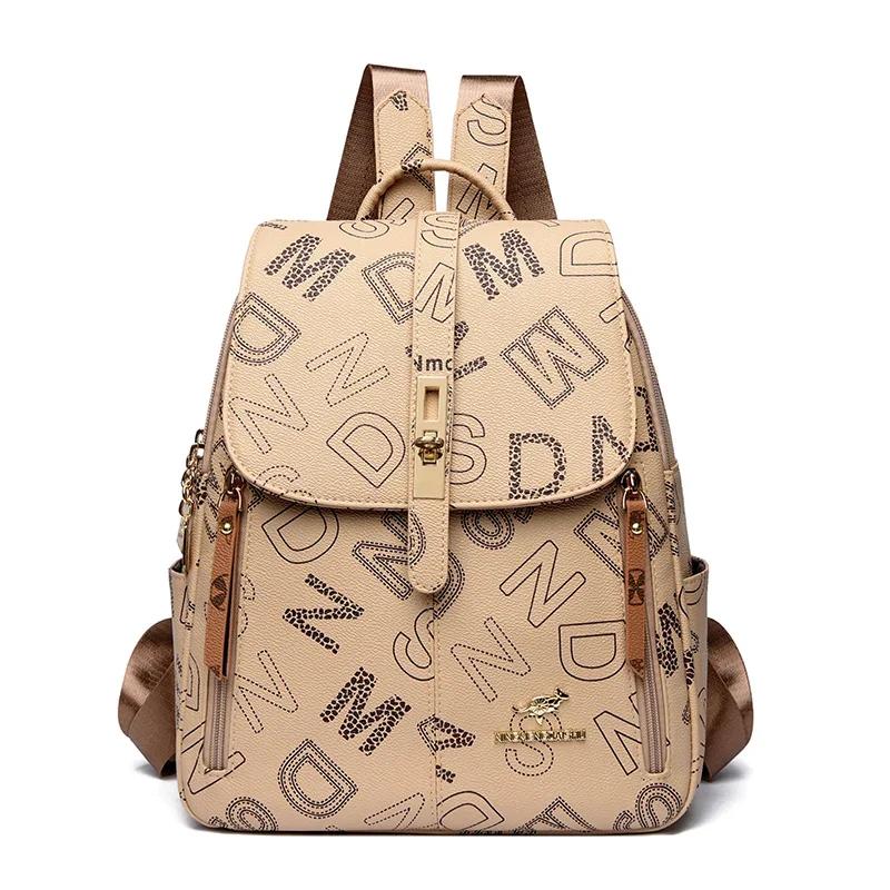 Luxury Designer Backpack for Women High-quality Soft Leather Shoulder Bag Fashion School Bags