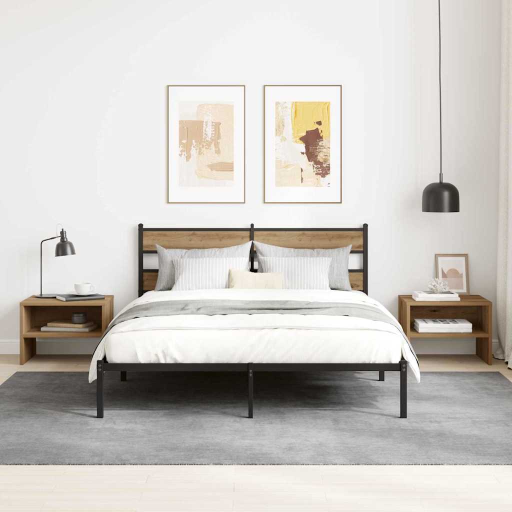 Nightstand Artisan Oak 40 x 40 x 30 cm Wood Based Material