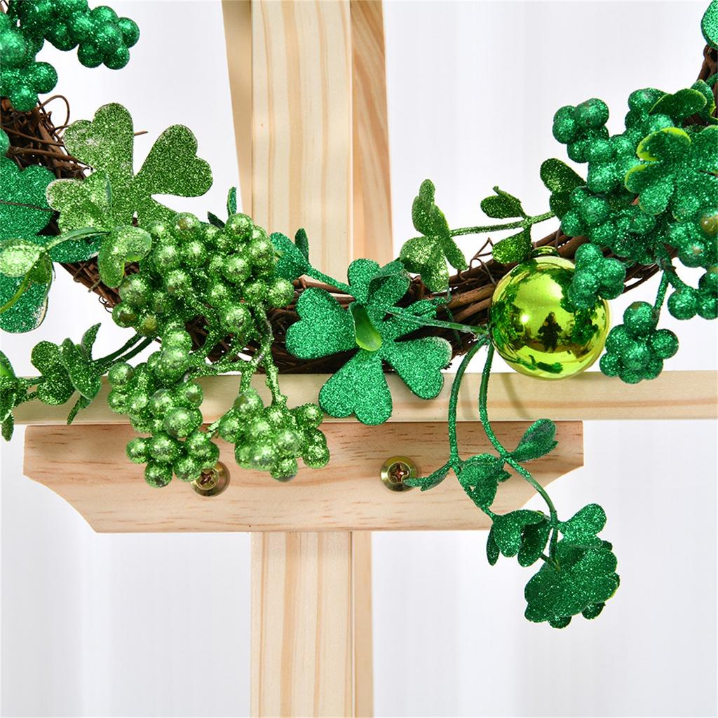 Wreath Bow Green Wreath St. Patrick's Day Decoration Door Hanging
