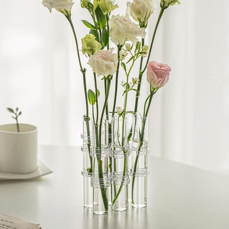 1 компл. стеклянная ваза с цветочным рисунком, ваза для гидропоники, ваза для пробирки, украшение для дома в скандинавском стиле