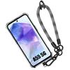 Protective Case - BOOLING - for Samsung Galaxy A55 5G - Transparent Silicone - Removable Lanyard - Flexible