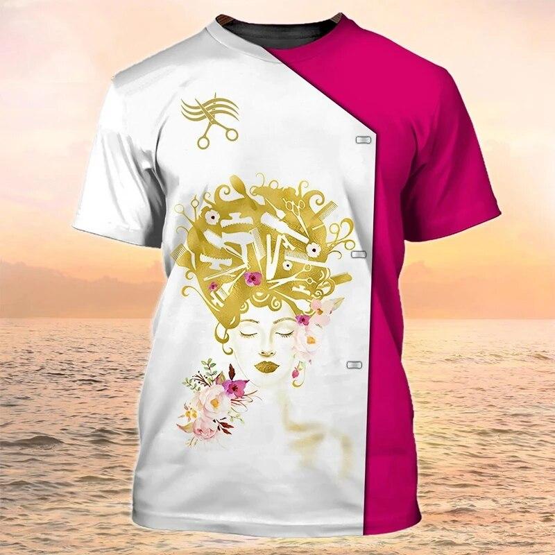 Женская футболка, модная парикмахерская рубашка, женский забавный топ с короткими рукавами на заказ, повседневная женская одежда больших размеров в стиле ретро