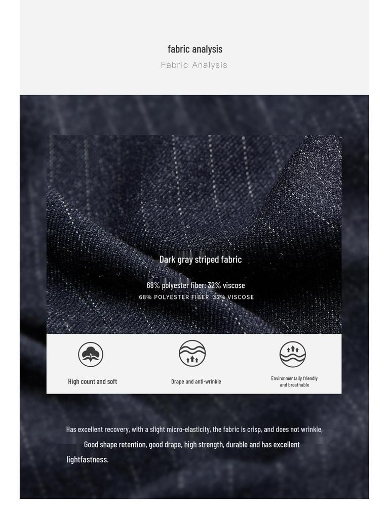 Мужской приталенный двубортный серый костюм в полоску - Британский стиль, деловой кэжуал/формальный смокинг для жениха или свадьбы.