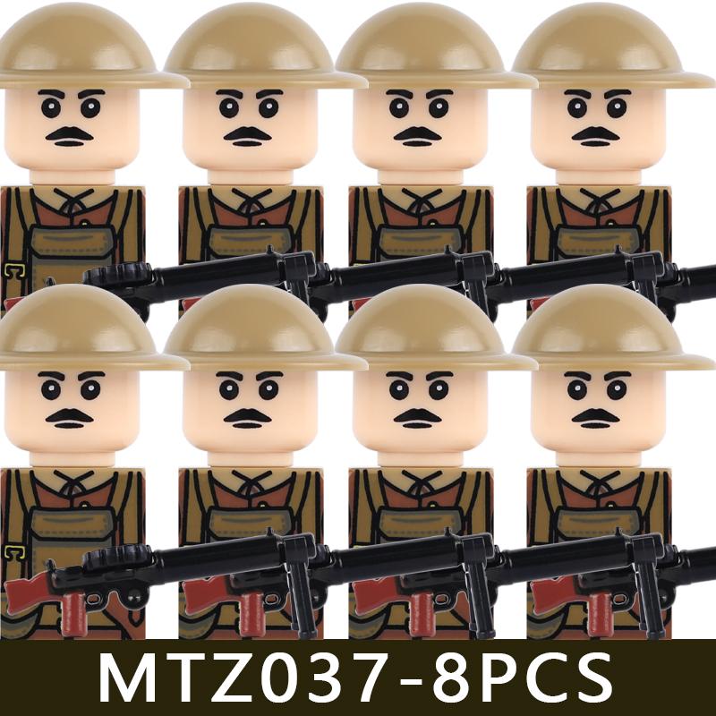 MOC Military Series WW1 Prussian Soldier Figures Building Blocks Army Infantry Warrior Backpack Accessories Bricks Toy Gifts Boy