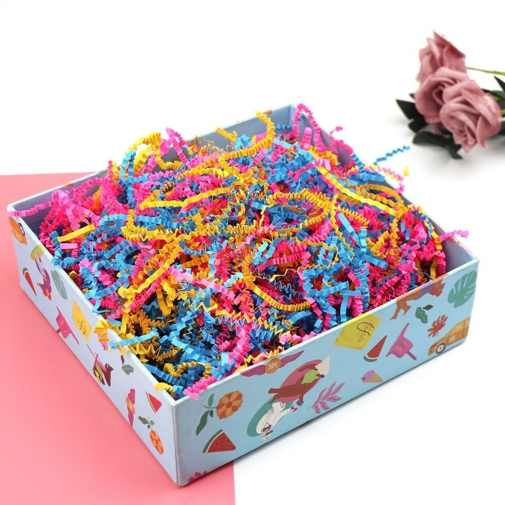 100g/Bag Wavy Shredde Colorful Raffia Shredded Paper Confetti Packaging Filler DIY Wedding Party Easter Basket Filler