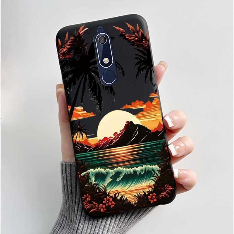 Чехол Для Nokia 5.1 6.1 Эстетичный Роскошный Милый Крутой Мальчики Девочки Мягкий силикон Чехол для телефона Задняя крышка Черный Матовый Защитный чехол