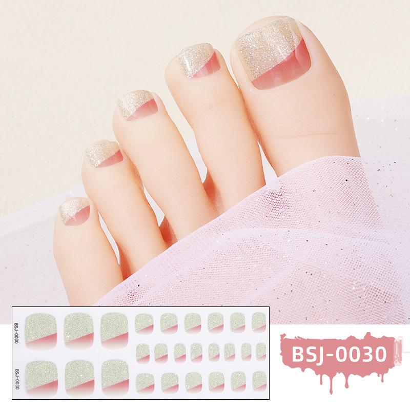 New Gel Manicure Stickers Toe Stickers Waterproof Hot Stamping Semi-cured Nail Stickers
