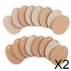 2x50pcs Wooden Shape Unfinished Egg Embellishments for Crafts with Hole 5cm