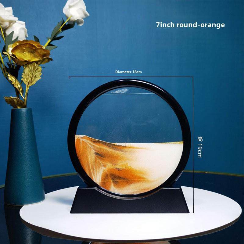 Creative 3D Quicksand Painting Round Glass Craft Hourglass - Unique Desktop Ornament Gift