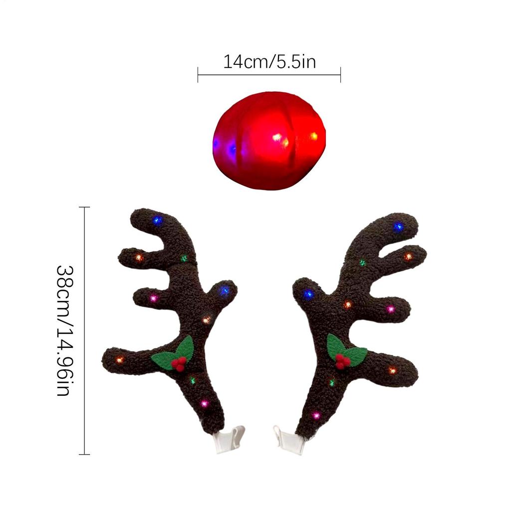 Рождественский декор для автомобиля, праздничный костюм для экстерьера автомобиля, набор рогов северного оленя для внедорожника, фургона, грузовика, автомобиля