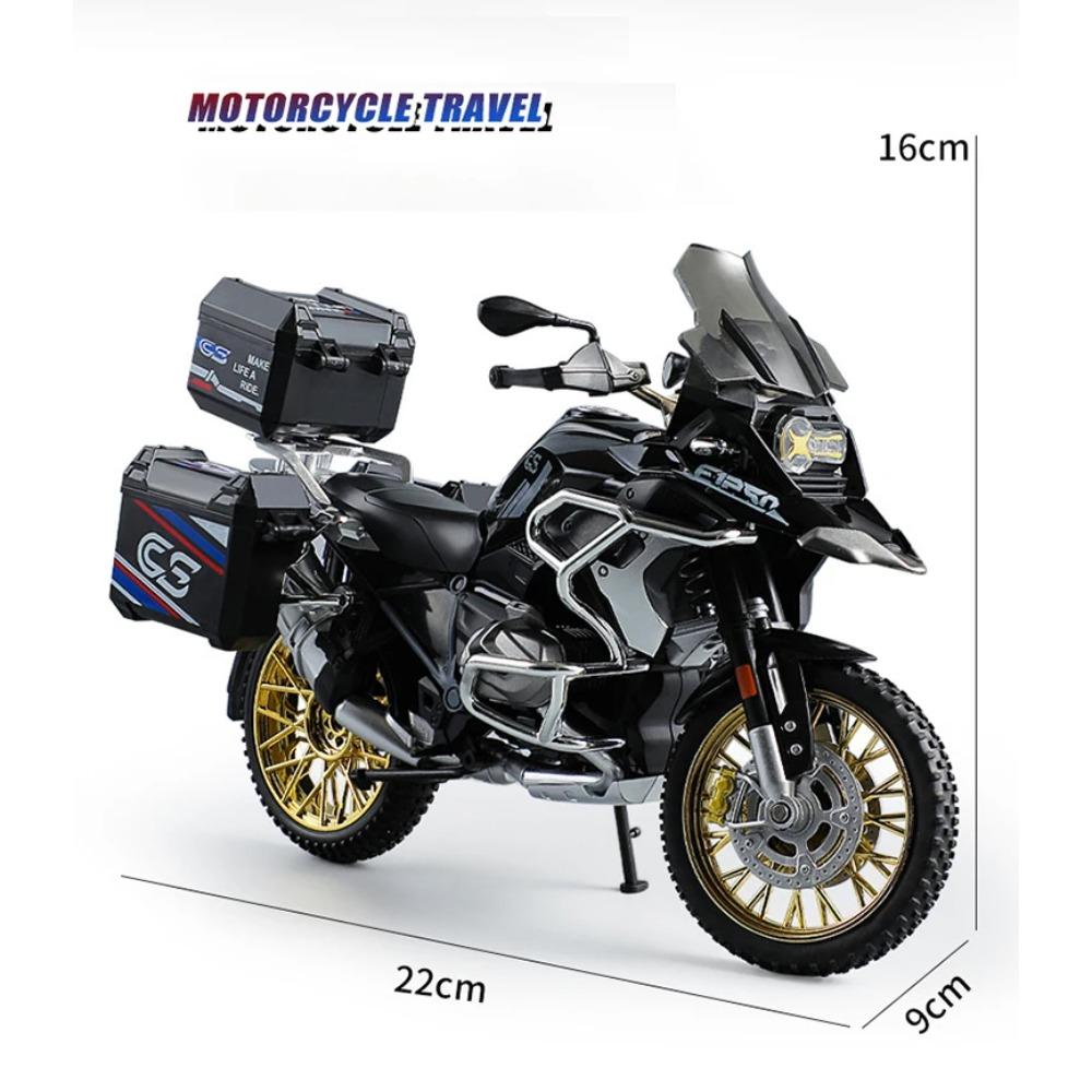 1/10 BWM R1250GS Adventure Литой из сплава Модель мотоцикла Коллекция транспортных средств Звук и свет Внедорожный Мотоцикл Игрушки Автомобиль