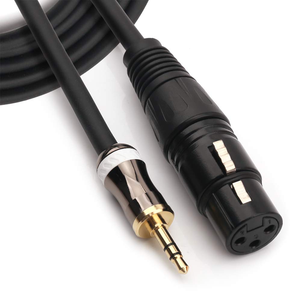 MOBOREST 3.5mm TRS Stereo To XLR Female Microphone Cable for Professional Studios, Live Performances, Schools, Churches, Public Presentations,