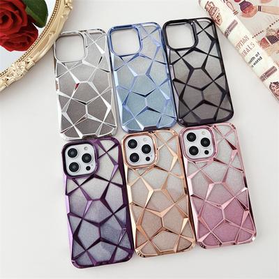 Роскошный геометрический 3D-прозрачный чехол для телефона iPhone 11 12 13 14 15 16 Pro Max, мягкий силиконовый противоударный бампер