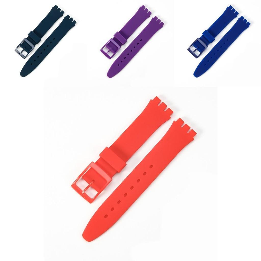 Прочный силиконовый ремешок для часов на замену для Swatch 16мм 17мм 19мм 20мм