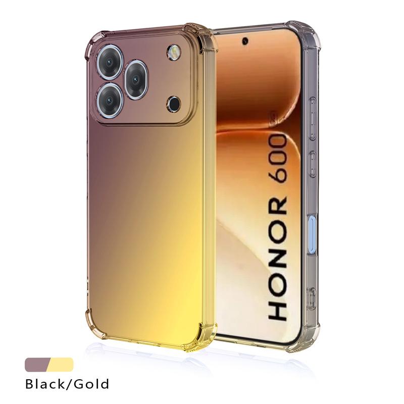 Ударопрочный градиентный чехол из ТПУ с усиленными углами для Honor 600 Pro 600 Lite 600e Защитная прозрачная крышка Fundas Coque Capa