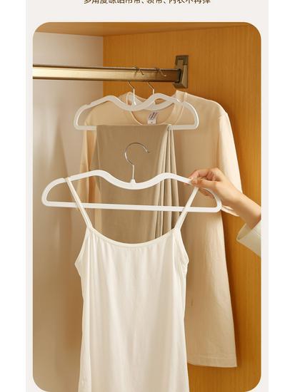 Short-neck Non-slip Clothes Hanger: Skin-feel Film, No Marks, Prevents Shoulder Bumps, Ideal for Home Storage and Organization.