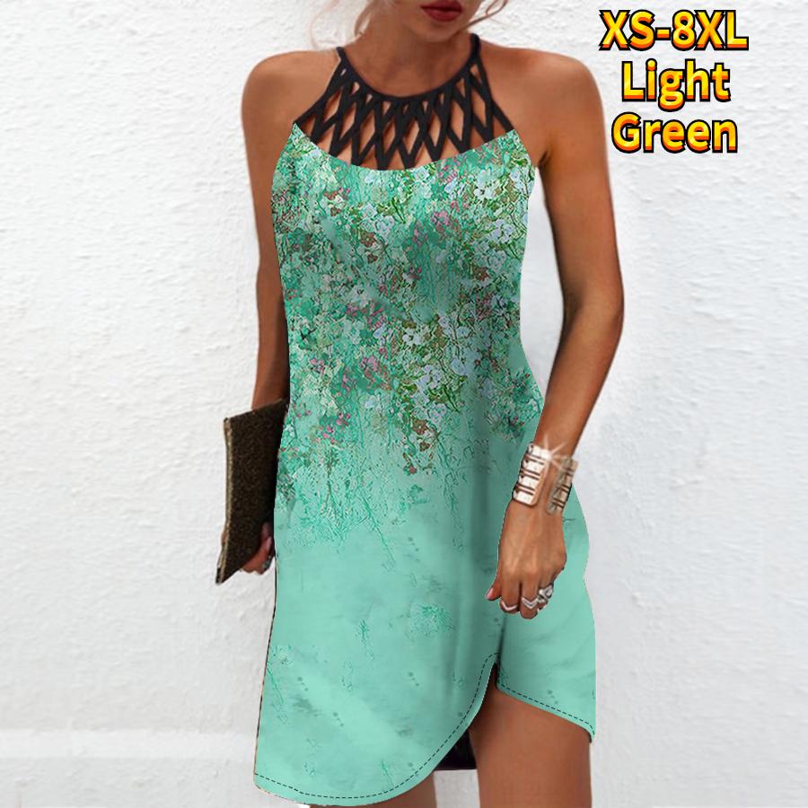 Летнее модное сексуальное платье без рукавов, мягкое повседневное платье с 3D дрожащим принтом, платье на бретельках без рукавов, летнее платье на подтяжках