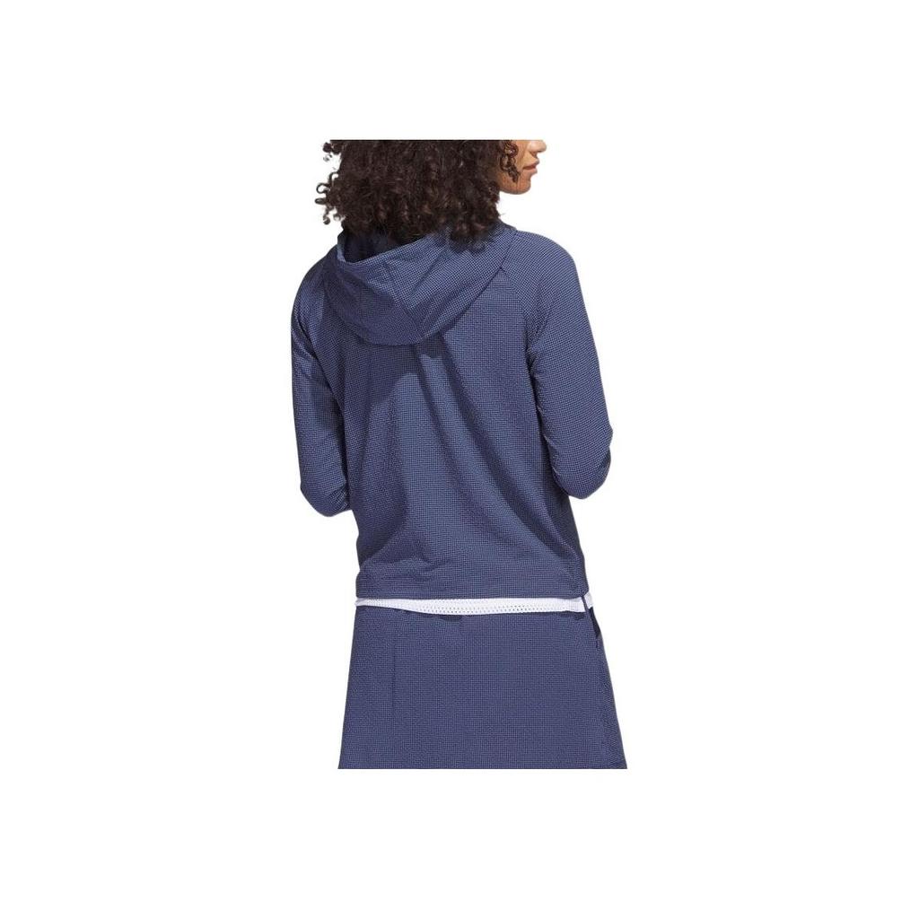 Adidas Однотонная куртка с капюшоном и полумолнией, женские куртки, темно-синие HS8971