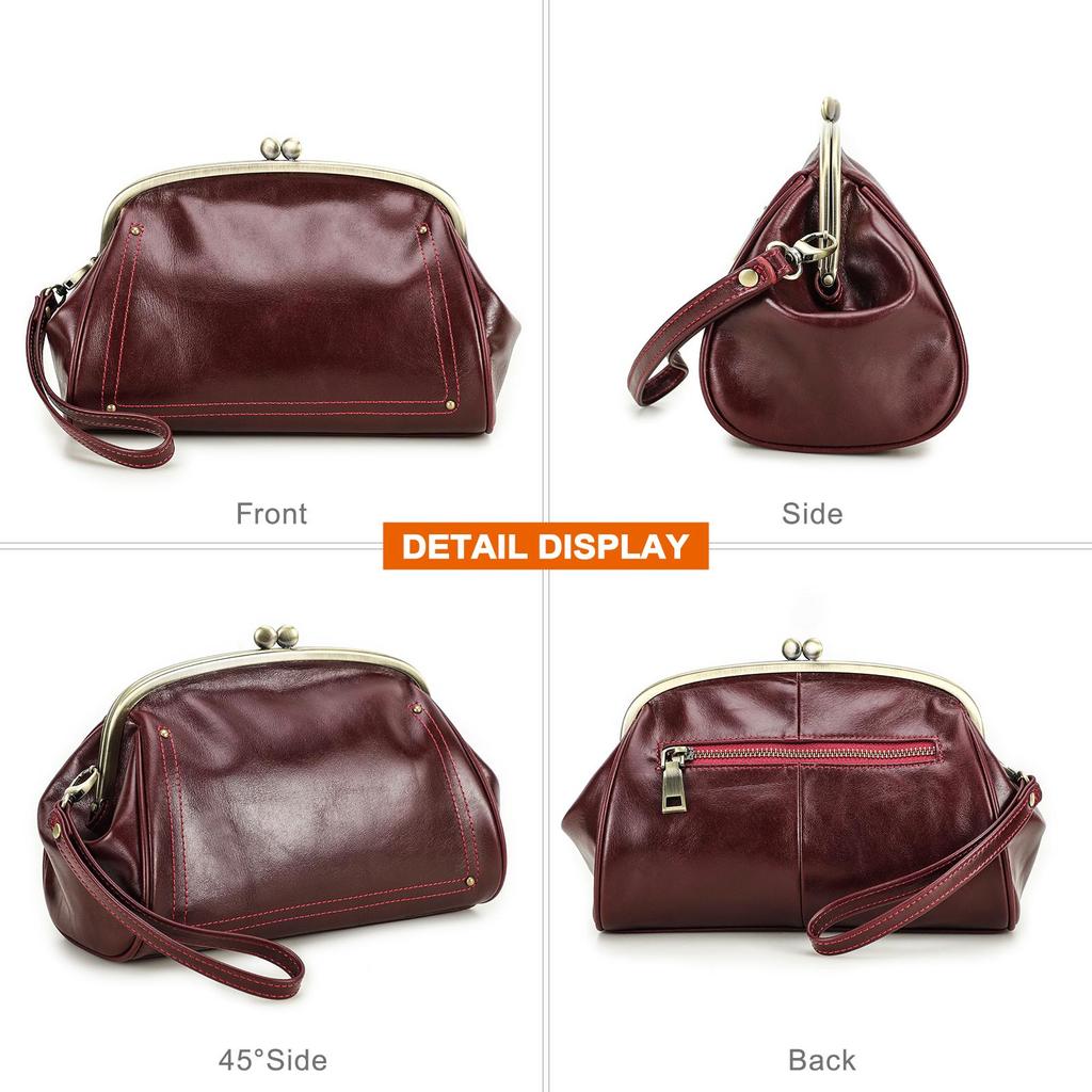 CONTACT'S 2024 сумки-клатчи из натуральной кожи с замком Kiss Lock, дизайн с металлическим каркасом, женские модные сумки с карманом для телефона, женские сумки, сумки