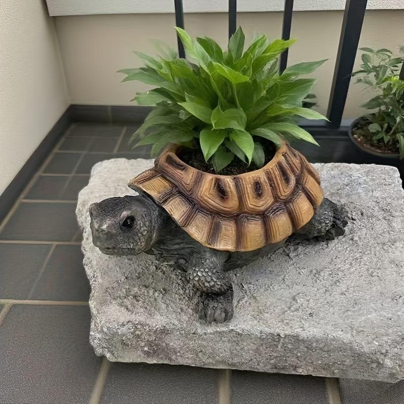 Simulated Turtle Vase Ornament Outdoor Animal Garden Pool Fish Tank Decorative Craft Gift