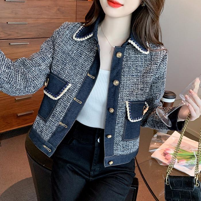 Новый стиль короткой куртки The Famous Girl's Small Fragrance для женских осенних нарядов