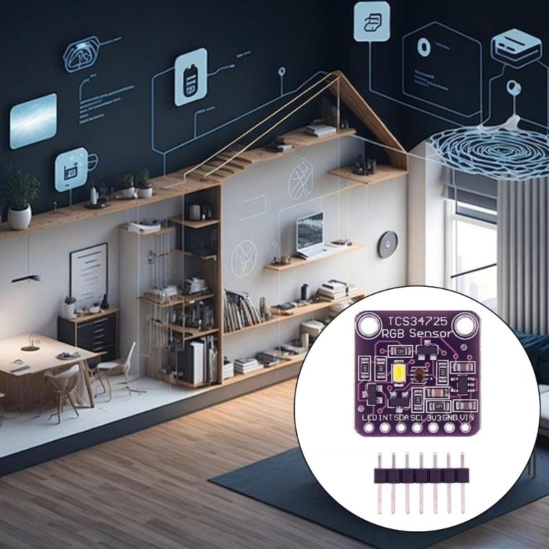 Компактный модуль датчиков распознавания цвета TCS34725 LED для электроники Идеально подходит для точного измерения цвета Малый размер
