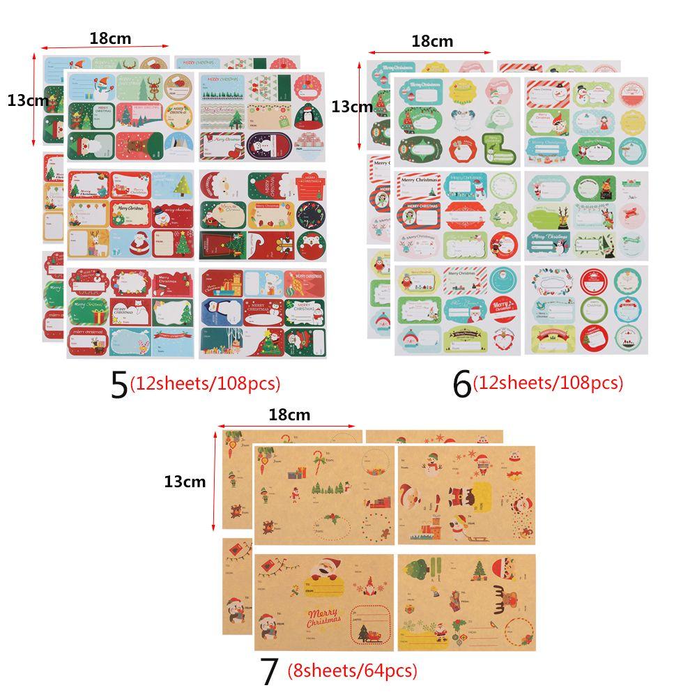 Biscuit Package Cookie Candy Tag Package Label Merry Christmas Xmas Ornament Gift Paper Sticker
