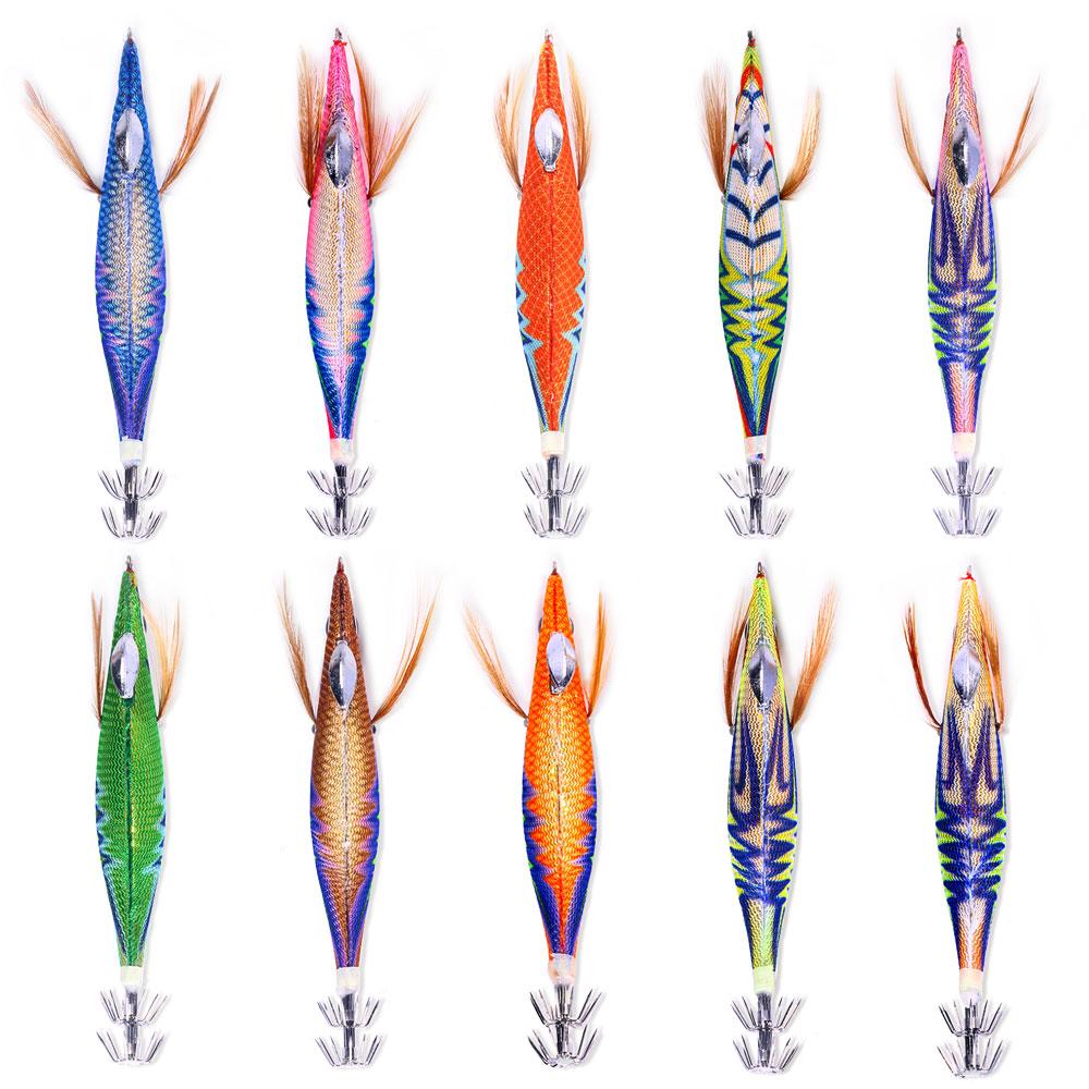 3,5 крючки для отсадки Pesca, кальмары, деревянная приманка для креветок, искусственная приманка, 13,8 см-18,6 г, рыболовные снасти для осьминога и каракатицы с погремушкой