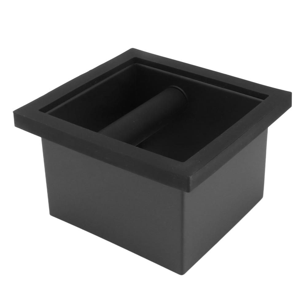 Black Rubber Coffee Knock Box Bottomless Bottomless Knock Box Residue Box Home Coffee Bar