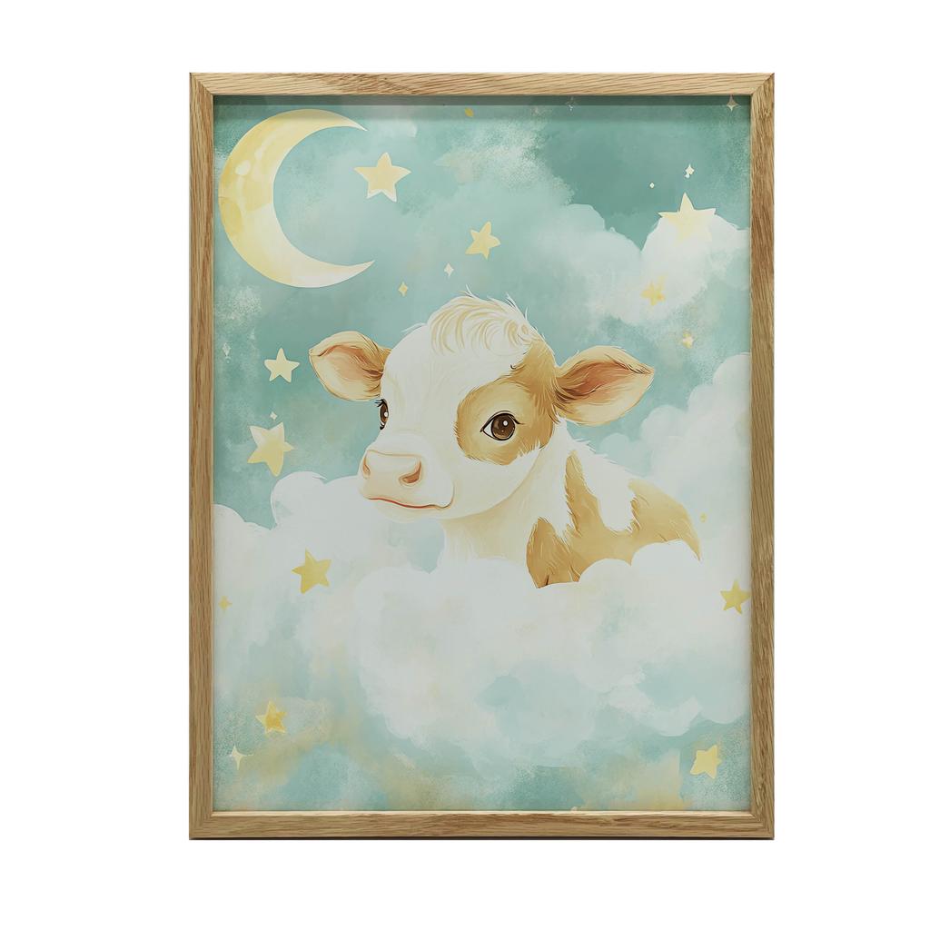 Plakat Krowa W Chmurkach Plakat Krowa W Chmurkach, 30X40 Cm, Bez Ramy, Płótno Premium Na Blejtramie