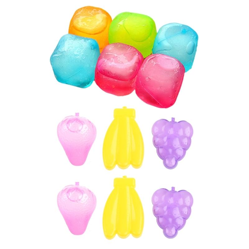 6 Pieces Refreezable Ice Cubes Washable Plastic Ice Cubes Reusable Non-Diluting Ice Cubes for Cocktails Drinks Vodka
