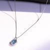 10*8mm Sky Blue Cubic Zirconia Oval Pendant 45CM 925 Sliver Woman Fashion Jewelry Necklaces