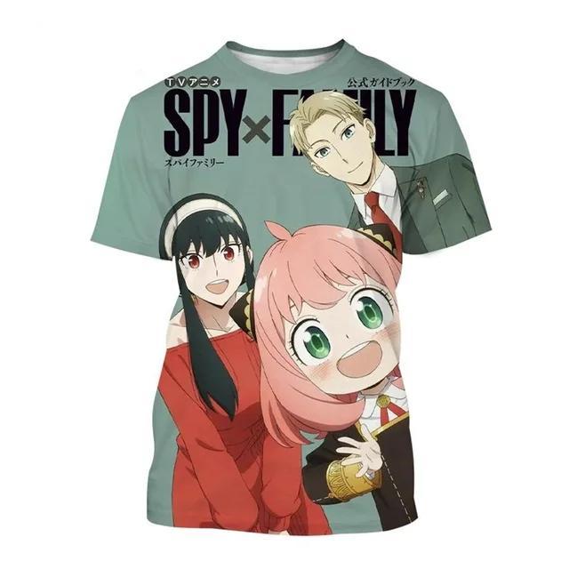 2024 Лето Новая японская аниме-шпионская X3D принтованная мужская футболка большого размера Свободный Удобный дышащий Быстросохнущий Топ 6xl