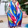 Plus Size Women's New Beach Loose Holiday Bikini Sunblock Swimsuit with Cover Up