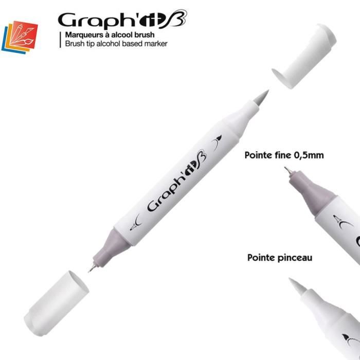 Marqueur à alcool Graph'It Brush Marker de Graph'IT - Neutral Grey - Double pointe - Fine - Opaque