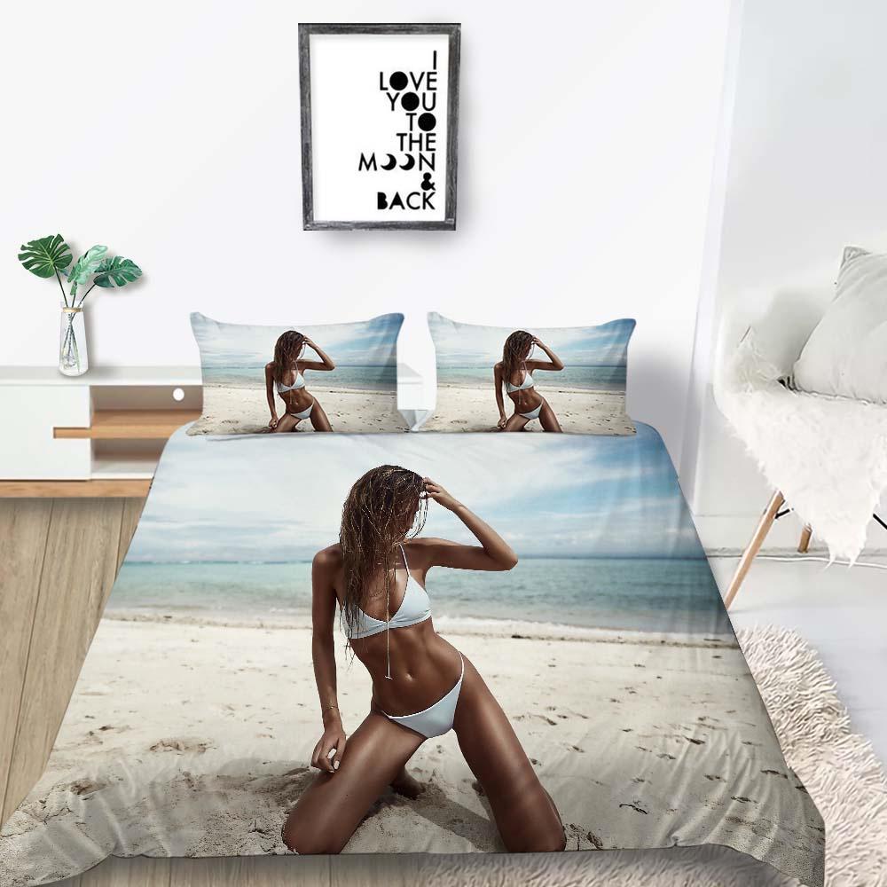2023 Новый стиль 3D комплект постельного белья для бикини домашняя постельная одежда King Single Size 2/3 шт. пододеяльники крутой уникальный дизайн пододеяльник костюм