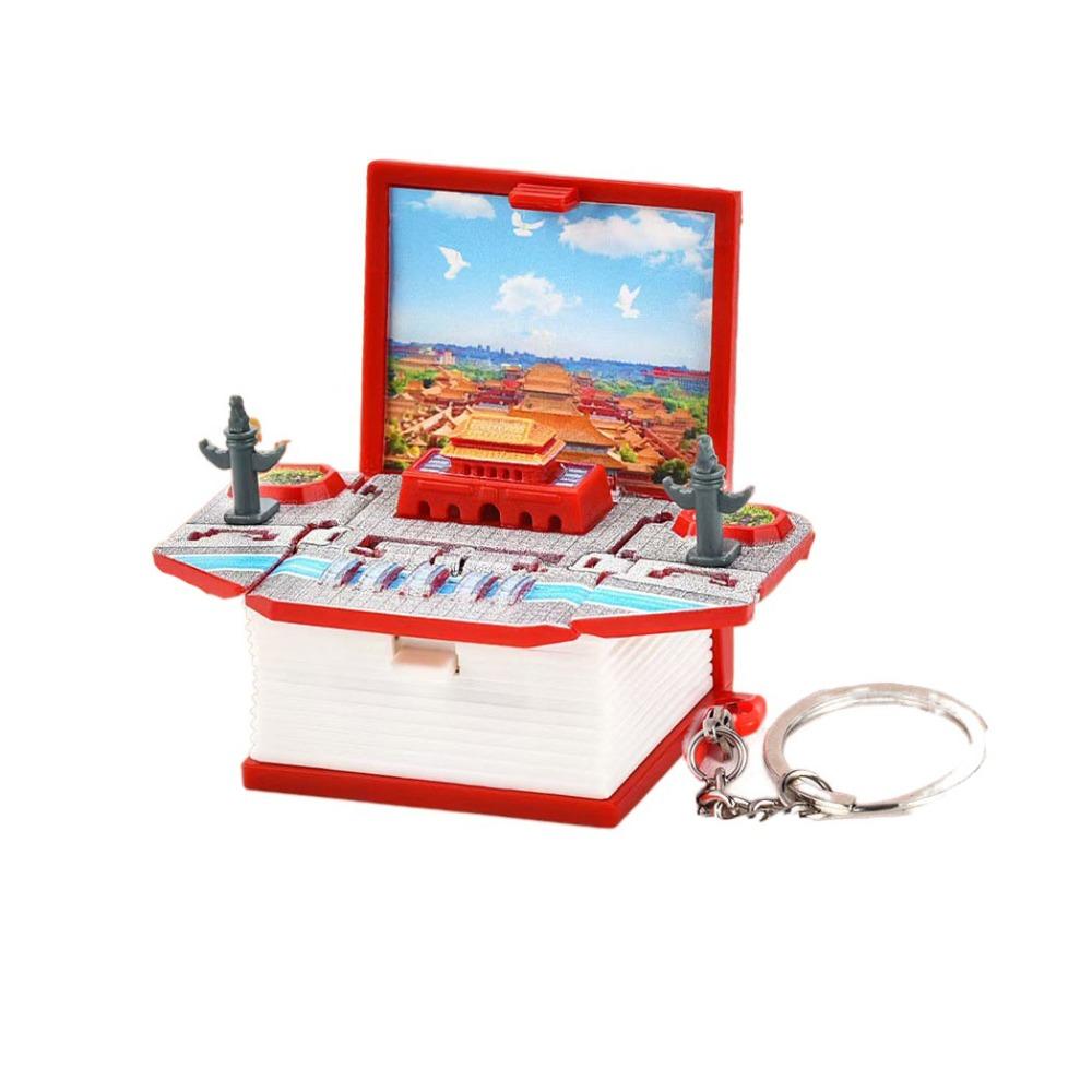 Foldable Bag Funny Pendant Novelty Finger Key Rings Fashion Mini 3D Book Keychains  Birthday Gift