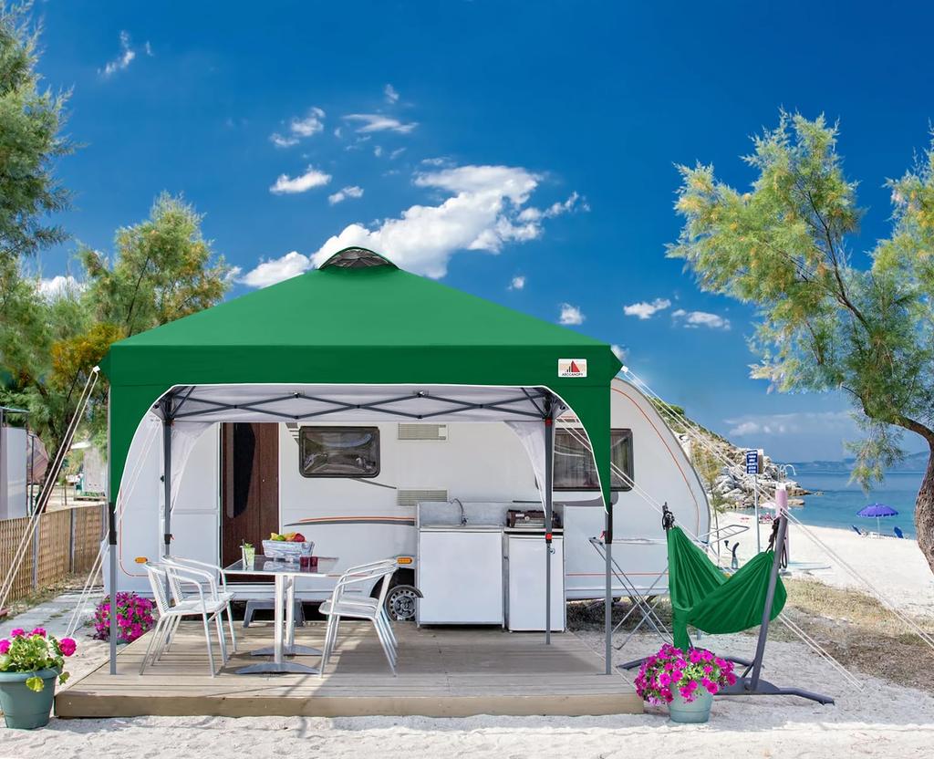 ABCCANOPY брезентовая палатка с регулировкой одним нажатием 3 уровня, вентиляция, потолок, наружная, легкая, большая брезентовая палатка с подушкой для роликов, высокое давление воды, теплоизоляция