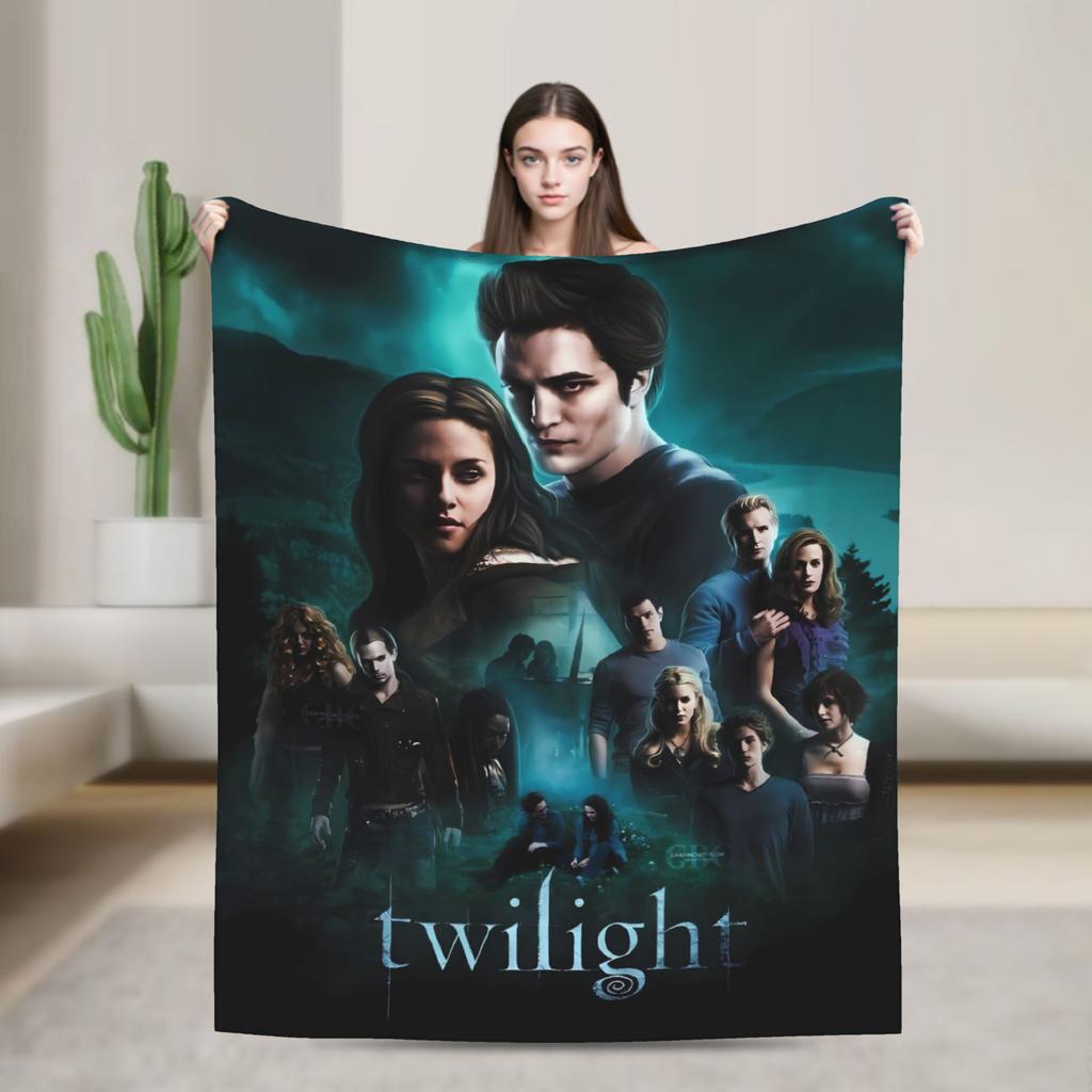3D The Twilight Saga Edward Bella Super Warm Blanket  Travel Office Plush Throw Blanket Flannel Bedspread Sofa Bed Cover