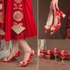 Мода Женская Мода Классика Высокое Качество Стильный Комфорт Красный Свадебные Туфли на Высоком Каблуке Леди Крутые Каблуки-Шпильки Zapatos Dama