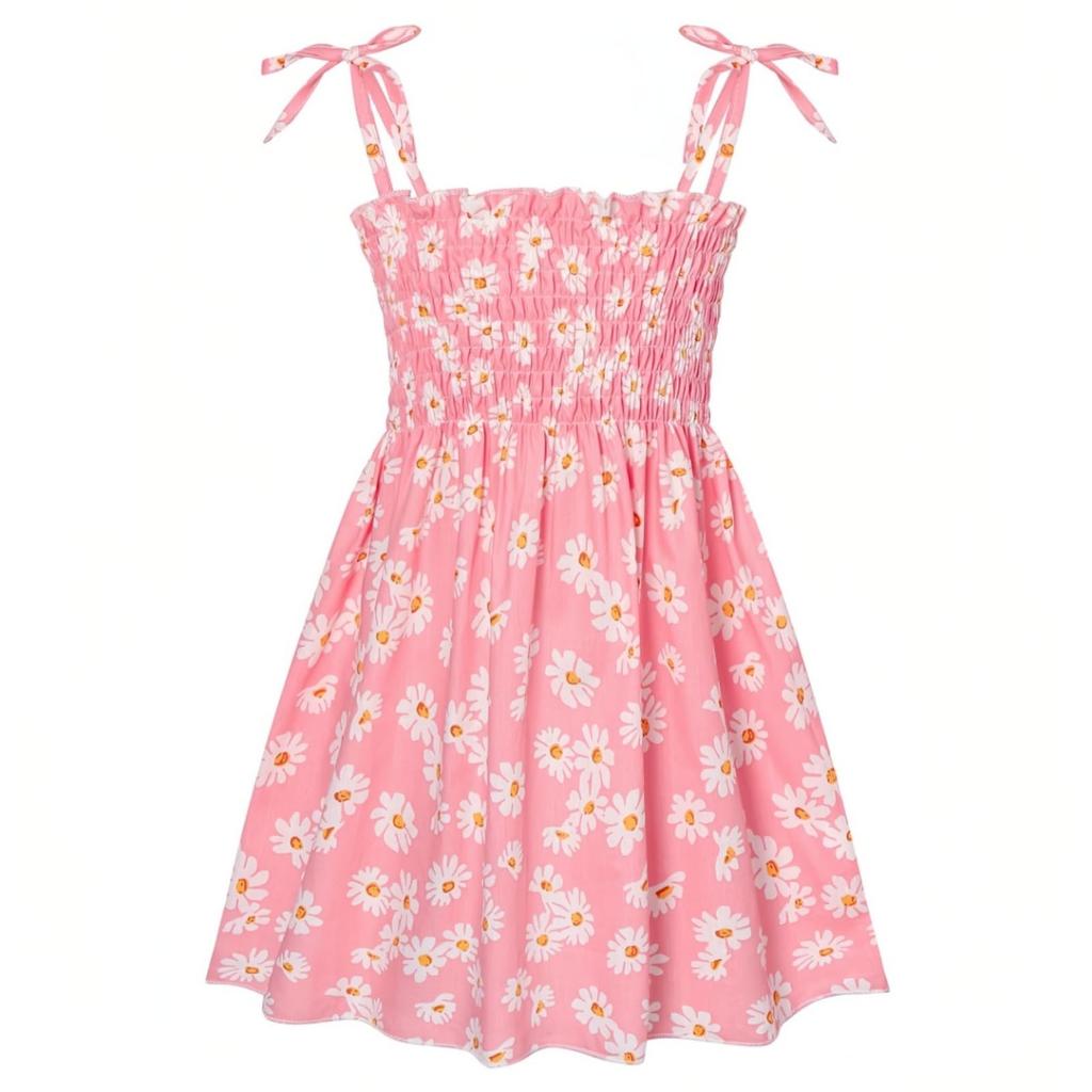 Летнее детское платье, модное тонкое платье-комбинация для девочек, детское платье с цветочным принтом