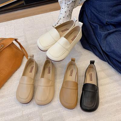 Туфли Doudou на мягкой подошве женские 2025 новая летняя ретро обувь с большим носком бабушкины туфли лодочки неглубокие кожаные туфли одинарные туфли обувь для мамы