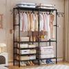 Multifunctional Large-Capacity Indoor Clothes Drying Rack and Wardrobe Cupboard