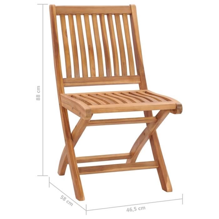 VidaXL Folding Garden Chairs 4 Pcs Solid Teak Wood 3072804