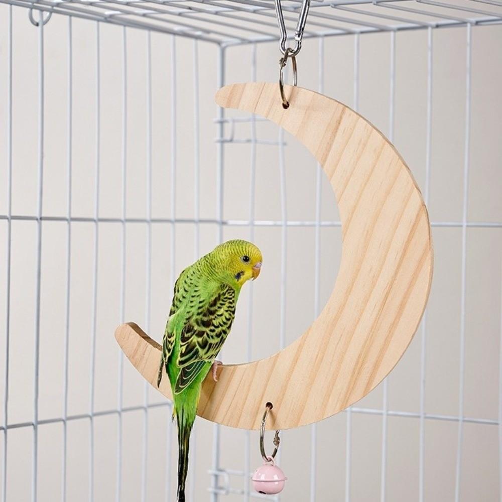 Bite Resistant Bird Flower Mirror Toy Hanging Parrot Swing Toy Parrot Swing Stand  Cage Accessories